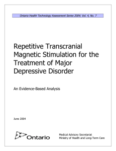 Repetitive Transcranial Magnetic Stimulation for the Treatment of