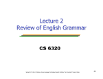 Lecture 2. Review of English Grammar