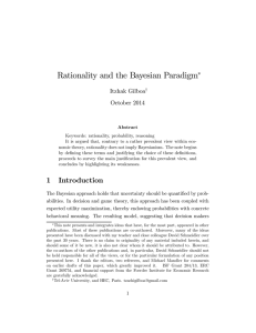 Rationality and the Bayesian Paradigm