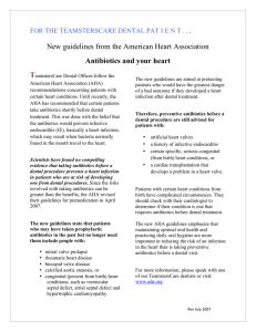 New guidelines from the American Heart Association Antibiotics and