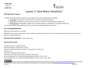 Lesson 2 How Many Solutions