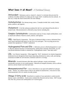 What Does it all Mean? -A Nutritional Glossary