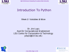 Introduction To Python - LSU REU