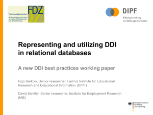 Representing and utilizing DDI in relational databases A new