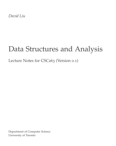 Data Structures and Analysis - Department of Computer Science
