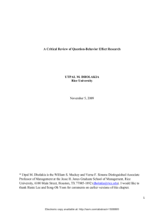 A Critical Review of Question-behavior Effect Research