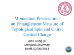 Momentum polarization: an entanglement measure of topological spin