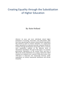 Creating Equality through the Subsidization of Higher Education