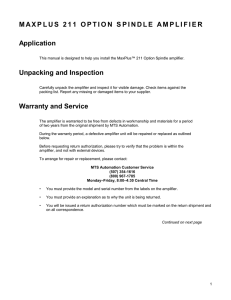 MAXPLUS 211 OPTION SPINDLE AMPLIFIER
