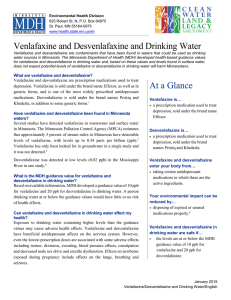 Venlafaxine and Desvenlafaxine and Drinking Water