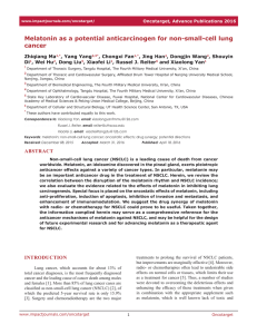 Melatonin as a potential anticarcinogen for non-small