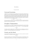 Universal Gravitation Principle of Superposition Gravity and the Earth