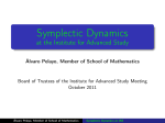 Symplectic Dynamics at the Institute for Advanced Study