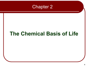 Bio 102 Lecture - chapter 2 The Chemical Basis of Life
