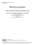 IBM Research Report Declarative Object Identity Using Relation