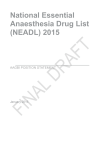 National Essential Anaesthesia Drug List (NEADL) 2015