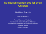 Nutritional Requirements for Small Children