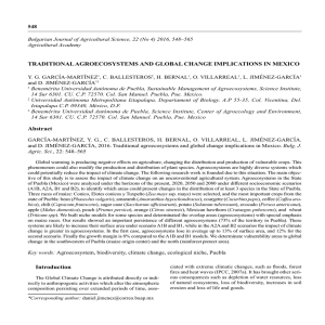 traditional agroecosystems and global change implications in mexico