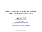 Building In-Database Predictive Scoring Model: Check Fraud