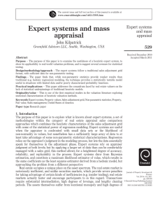 Expert systems and mass appraisal