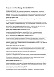 Department of Psychology Course Contents