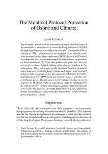 The Montreal Protocol Protection of Ozone and Climate