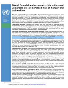 Global financial and economic crisis - the most vulnerable