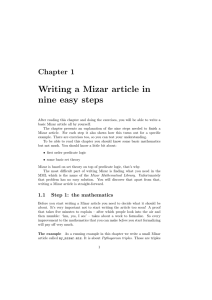 Writing a Mizar article in nine easy steps