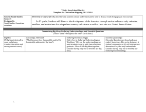 Trinity Area School District Template for Curriculum Mapping, 2013