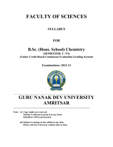 faculty of sciences - Guru Nanak Dev University