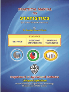 practical manual on statistics - College of Agriculture, OUAT