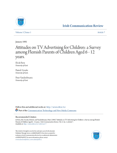 Attitudes on TV Advertising for Children: a Survey among Flemish