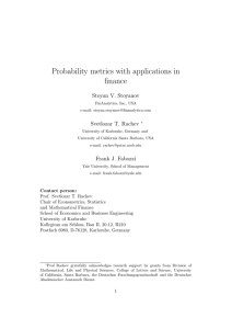 Probability metrics with applications in finance