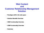 Web Content And Customer Relationship Management Solution