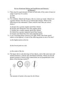 Review Rotational Motion and Equilibrium and Elasticity