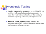 Hypothesis Testing - Missouri State University