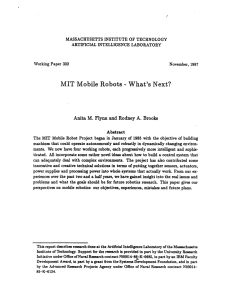 MIT Mobile Robots - What`s Next? - DSpace@MIT