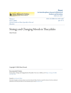 Strategy and Changing Moods in Thucydides