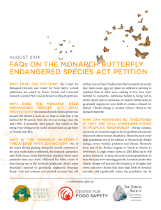 FAQs On The Monarch Butterfly Endangered Species Act Petition