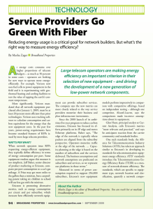Service Providers Go Green With Fiber