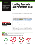 Limiting Reactants and Percentage Yield