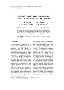 CONDENSATION OF VAPOR-GAS MIXTURE IN AN ELECTRIC FIELD