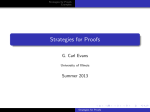 Strategies for Proofs