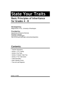 State Your Traits - University of Washington Department of Genome
