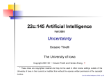 22c:145 Artificial Intelligence Fall 2005 Uncertainty