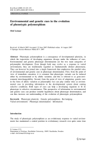 Environmental and genetic cues in the evolution of phenotypic