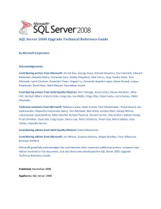SQL Server 2008 Upgrade Technical Reference Guide