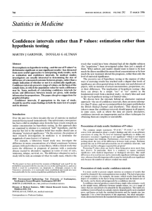 Confidence intervals rather than P values: estimation rather than