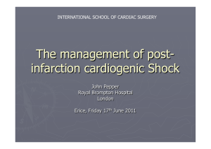 Management of post-infarction cardiogenic shock