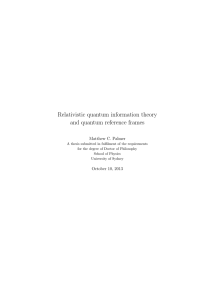 Relativistic quantum information theory and quantum reference frames